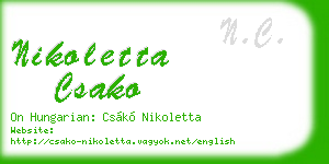 nikoletta csako business card