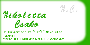 nikoletta csako business card